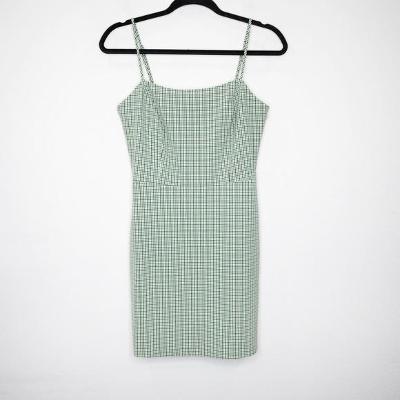 Aritzia Dresses & Skirts - Wilfred Isabella Dress Green Plaid Mini Square Neck A-Line Aritzia SZ 4